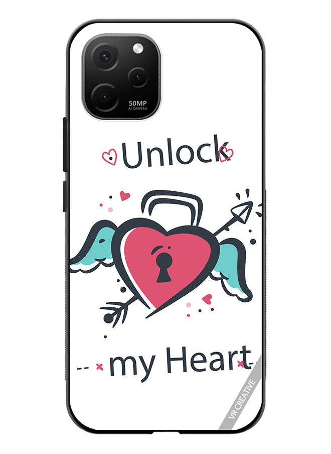 VR CREATIVE Protective Case Cover For Huawei Nova Y61 Unlock My Heart Design Multicolour  - Image 1