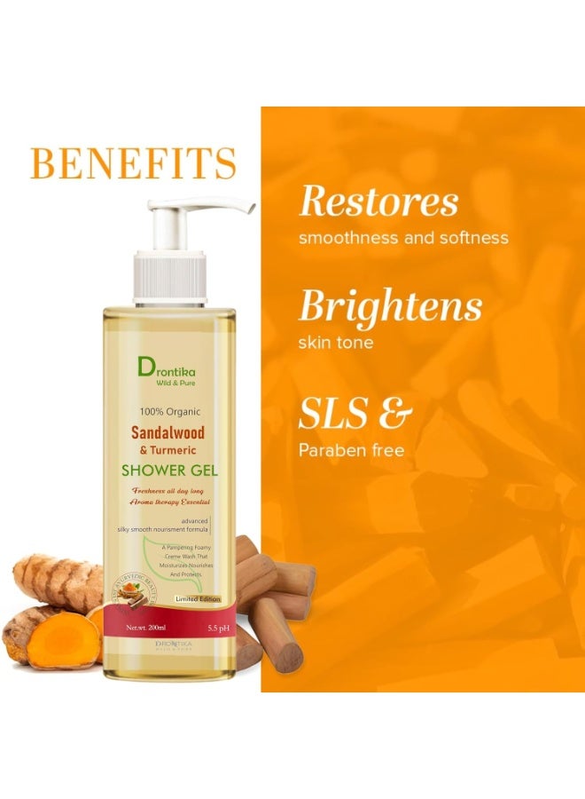 Mysore Sandalwood & Turmeric Shower Gel | SLS & Paraben free | 200ml Body Wash - Image 3