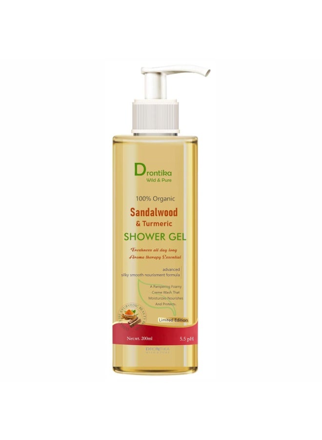 Mysore Sandalwood & Turmeric Shower Gel | SLS & Paraben free | 200ml Body Wash - Image 1