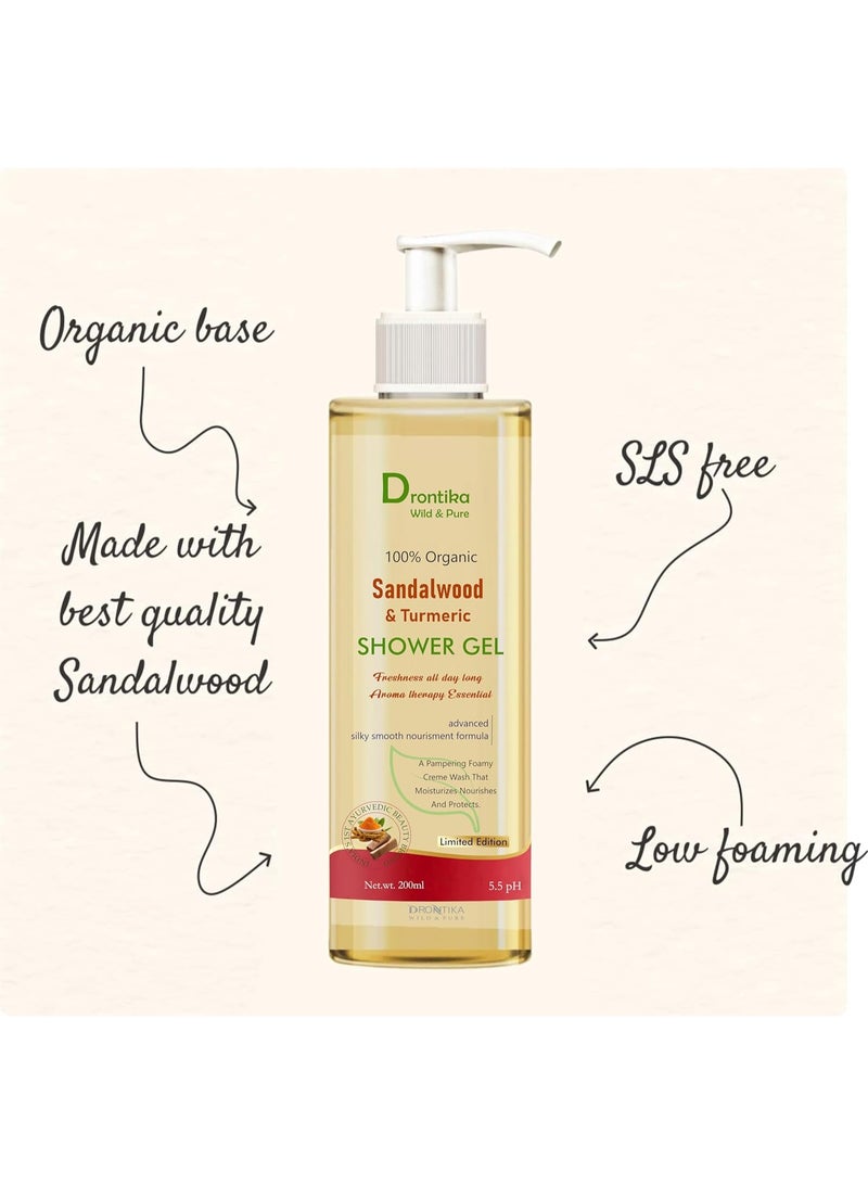 Mysore Sandalwood & Turmeric Shower Gel | SLS & Paraben free | 200ml Body Wash - Image 2