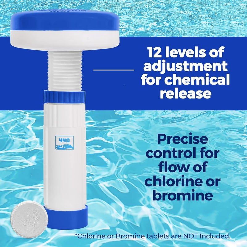 440 Mini Premium Floater Dispenser for Spa, Hot Tub and Small Pools for 1 Inch Chlorine or Bromine Tablets. (Tablets NOT Included) Adjustable Release, from 0 to 13 Flow Control - Image 4
