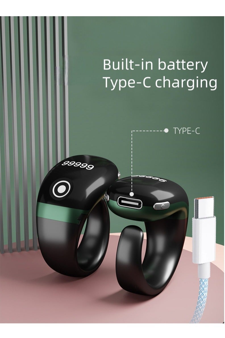 AL RAID Smart Prayer Ring, New model, touch screenTasbeeh Counter, Large Battery, OLED Screen, Digital Watch Ring, Tasbeeh Beads Ring, Electronic Rosary, Istighfar Ring, Electronic Tasbeeh, Smart Tasbeeh, Tasbeeh Ring, Electronic Tasbeeh, Ramadan Gift, Eid Al-Fitr Gift and Daily Wear, for Men and Women, Men's Ring Includes 3 Compatible Sizes (18mm/20mm/22mm) Prayer Time Reminder with Vibration Reminder, Tasbeeh Counter and Bluetooth Connection - Image 2