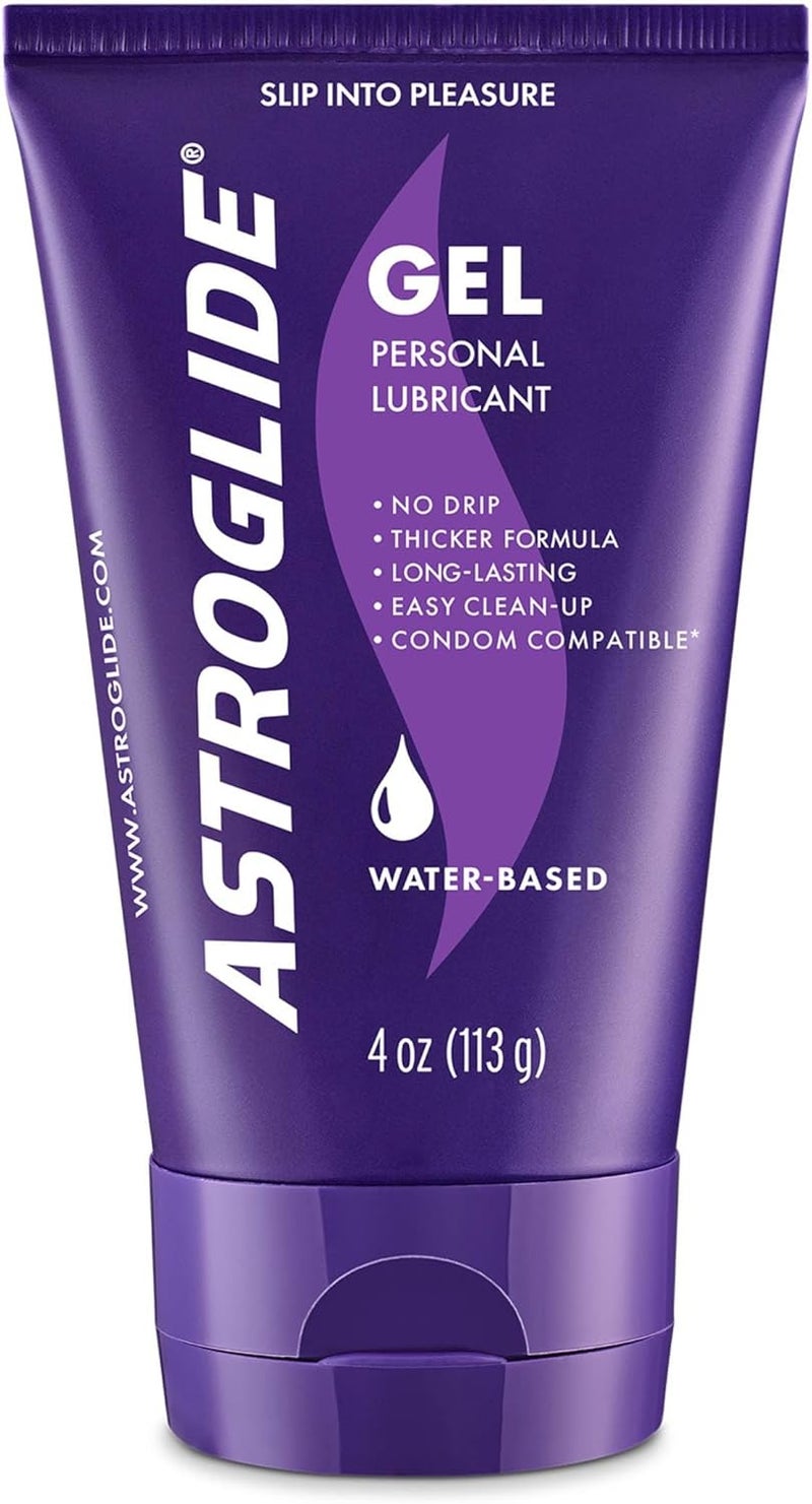 Astroglide Water Based Lube 4oz Ultra Gentle Gel Personal Lubricant for Vaginal and Anal Sex Stays Put with No Drip Sex Lube LongLasting for Men Women and Couples Safe for Toys - Image 1