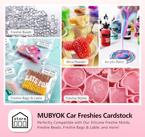 MUBYOK 3inch 100pcs Car Freshies Cardstock Cutouts Round for Circles Silicone Molds & Aroma Beads Accessories Supplies, Mama, Western, Quote, Cow, Smile - Image 2