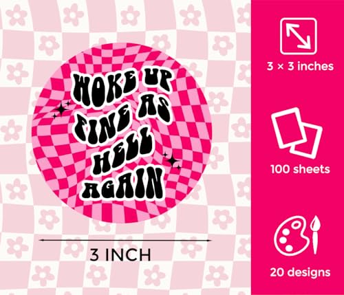 MUBYOK 3inch 100pcs Car Freshies Cardstock Cutouts Round for Circles Silicone Molds & Aroma Beads Accessories Supplies, Mama, Western, Quote, Cow, Smile - Image 5
