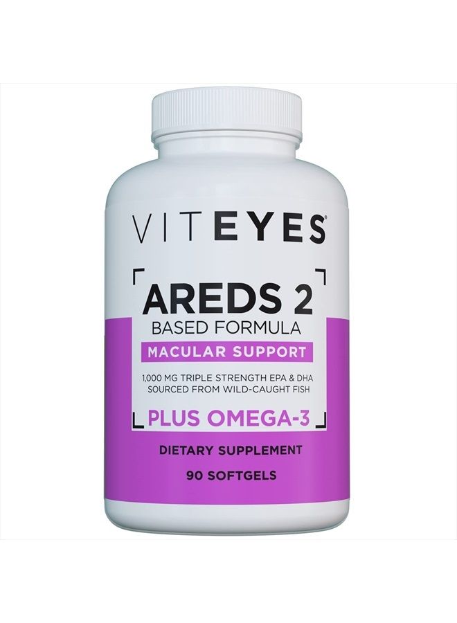 Viteyes AREDS 2 + Omega-3 Macular Health Formula Softgels, Triple Strength Omega-3 (650 mg EPA, 350 mg DHA), Eye Health Vitamin for Vision Protection, 90 Softgels - Image 1