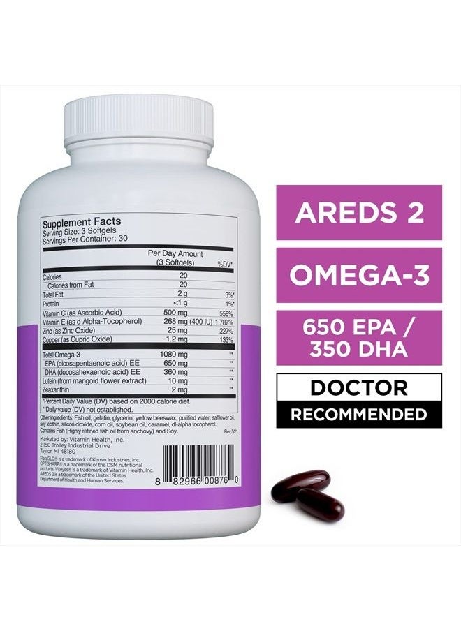 AREDS 2 + Omega-3 Macular Health Formula Softgels, Triple Strength Omega-3 (650 mg EPA, 350 mg DHA), Eye Health Vitamin for Vision Protection, 90 Softgels - pzsku/Z5E58B132E9FF9FE2B8DEZ/45/_/1690811832/73743dae-e453-4afe-82a5-6d9b15c6bb80