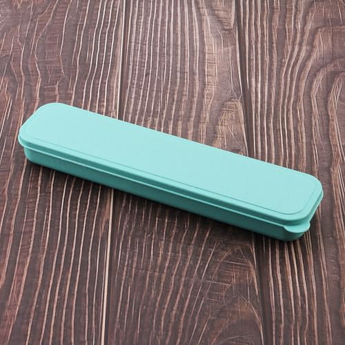OriGlam 1pcs Reusable Utensils Wheat Straw Travel Cutlery Box, Portable Tableware Flatware Box for Picnic Camping (Green) - Image 3