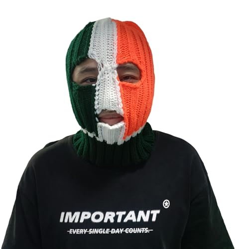 SockFrenzy Crazy Irish Flag Tricolor Balaclava Crochet Hat Music Festival Halloween mask - Image 3