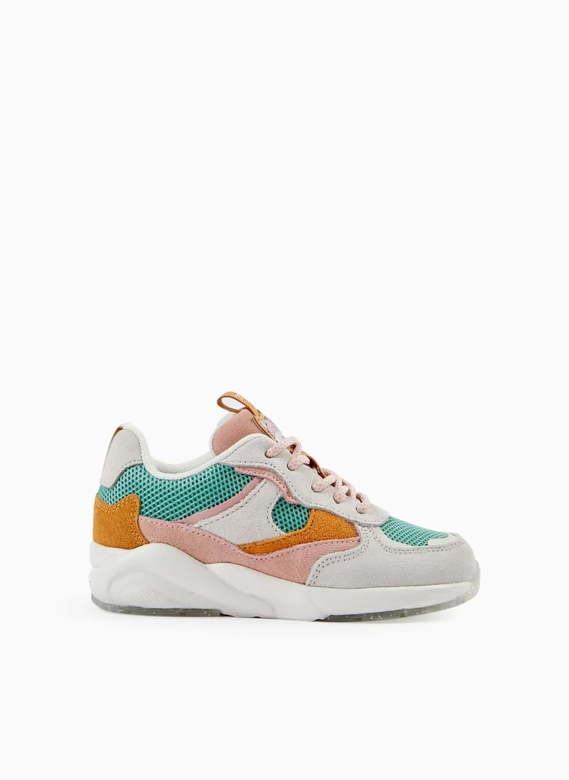 Zippy Zippy Leather And Mesh Trainers For Girls Fox Zy Superlight Runner Multicoloured