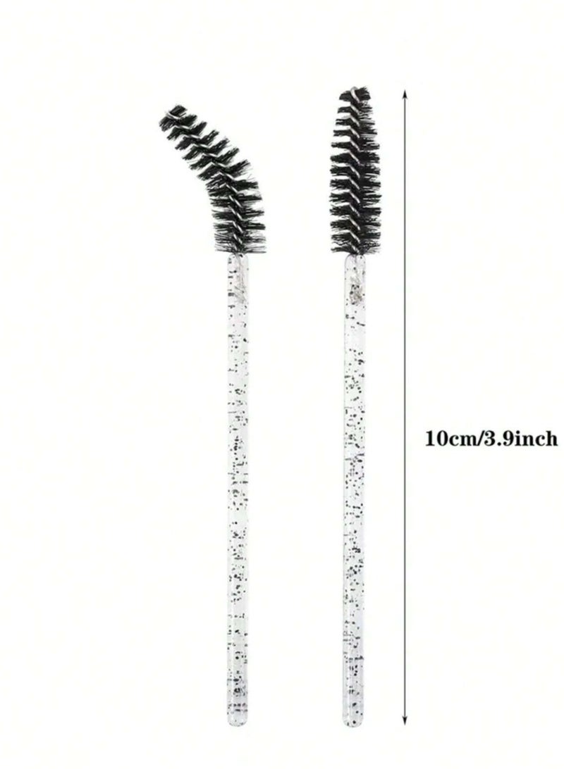 Generic 100 Pieces Disposable Mascara Brush, Nylon Eyelash Brush, ABS Plastic with Unscented Eyebrow Extension Fork for Normal Skin - Pink Set  - Image 2