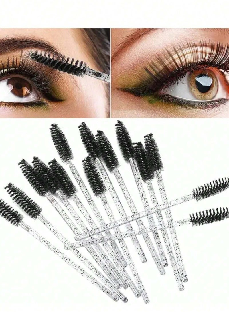 Generic 100 Pieces Disposable Mascara Brush, Nylon Eyelash Brush, ABS Plastic with Unscented Eyebrow Extension Fork for Normal Skin - Pink Set  - Image 4