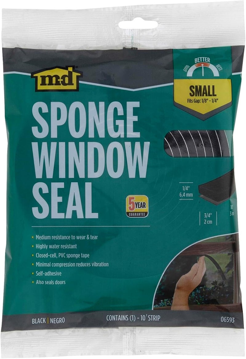 M-D Building Products Premium Weather-Strip, 3/4 in W X 10 Ft L X 1/4 in T, Black - Image 5