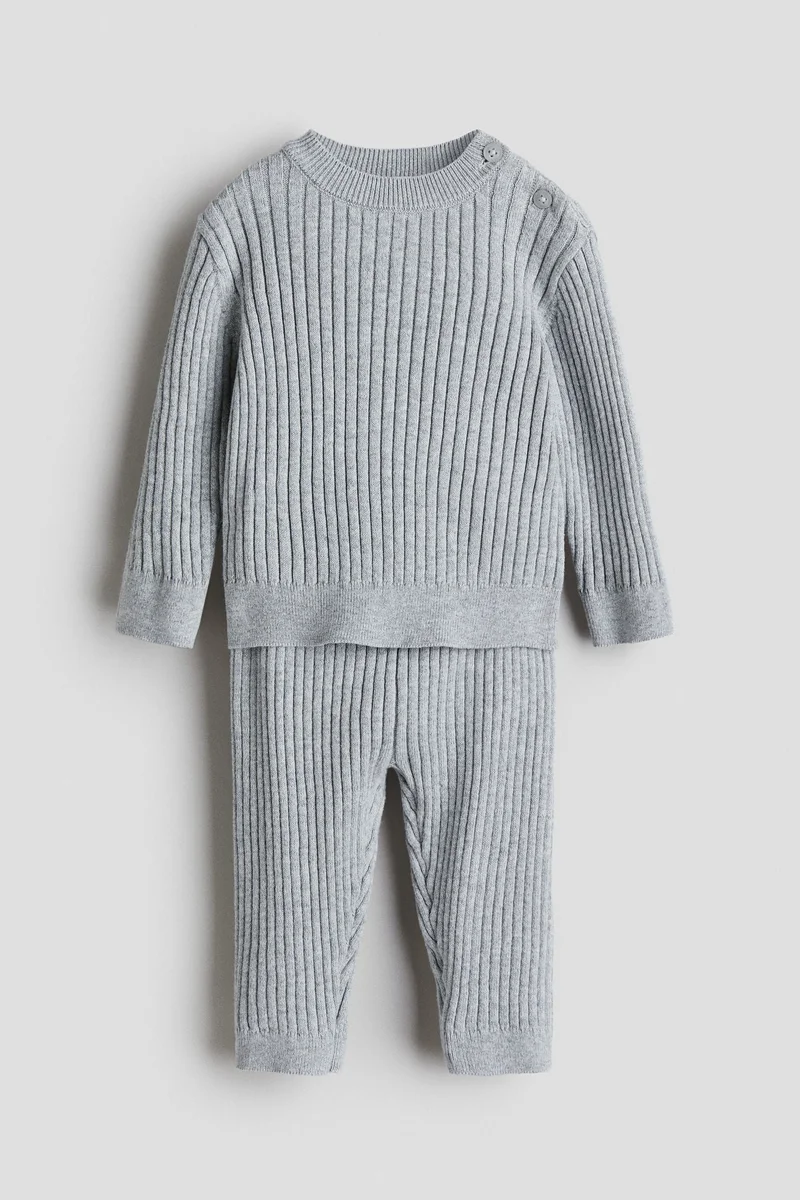 H&M 2-piece rib-knit cotton set