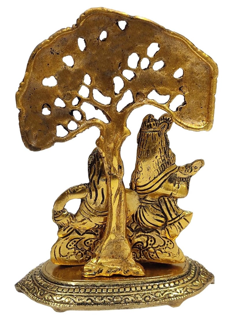 Purpledip Metal Idol Radha Krishna Under Tree Decorative Statue for Home Temple 10924 - Image 5