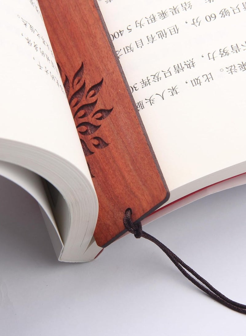 Generic 2 Pieces Wood Bookmark Vintage Bookmark with Sticky Tabs Gift Craft Book Lovers Handmade Natural Wooden Carving Ideal for Birthday Present Students Teachers Appreciation (Traditional Style)  - Image 5