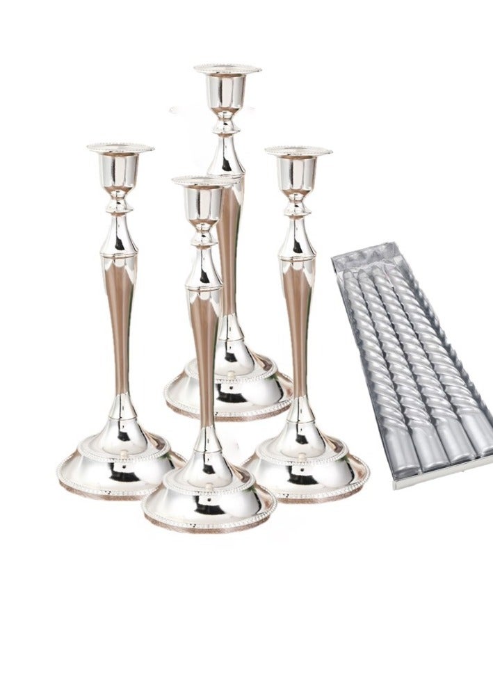 general 5-Piece Decorative Candle Holder For Wedding and Candlelight Dinner Silver - Image 1