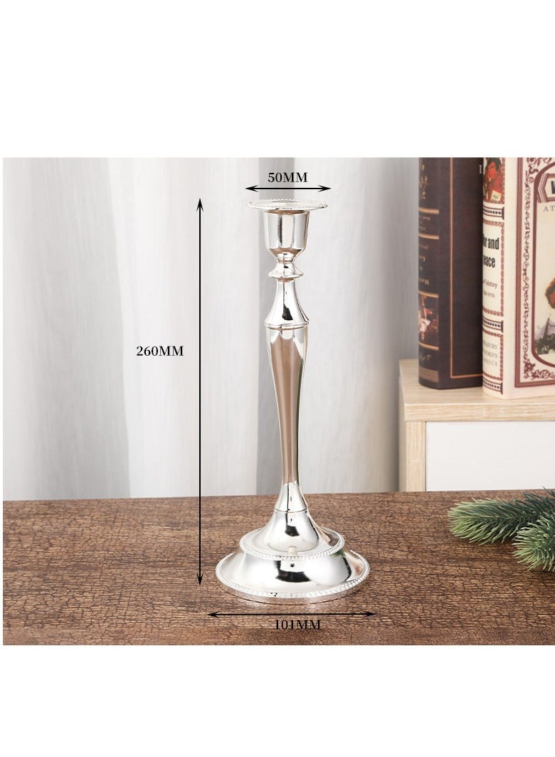 general 5-Piece Decorative Candle Holder For Wedding and Candlelight Dinner Silver - Image 2