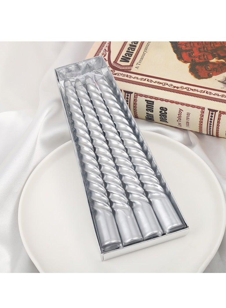 general 5-Piece Decorative Candle Holder For Wedding and Candlelight Dinner Silver - Image 3