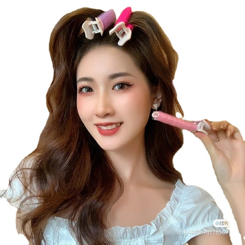 Hair fluffy artifact head hair root fluffy clip hair top skull top fluffy hair clip curly hair fixed seamless bangs clip 2 blue [bags] - Image 5