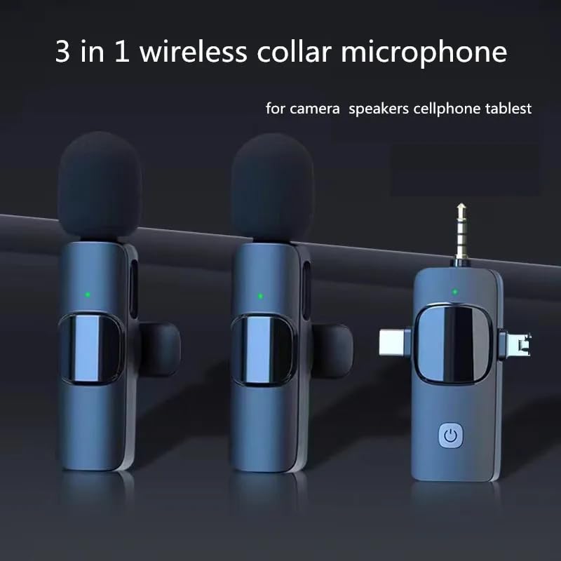 TECHNOVIEW 3 in 1 Wireless Microphone, Noise Cancellation Lapel Wireless Mic for Youtubers, Video Recording, Facebook, Compatible for Type-C Android/iPhone/Cameras/Laptop (Dual Channel Version) - Image 3