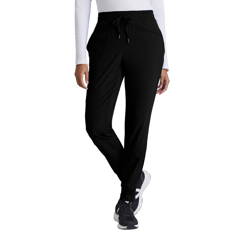Barco One Boost Classic Fit Scrub Jogger for Women â€“ Black, 3-Pocket Mid-Rise Pants w/ 360 Spandex Stretch, Moisture Wicking, Anti-Static and Quick-Shed â€“ Medium, Regular Fit - Image 1