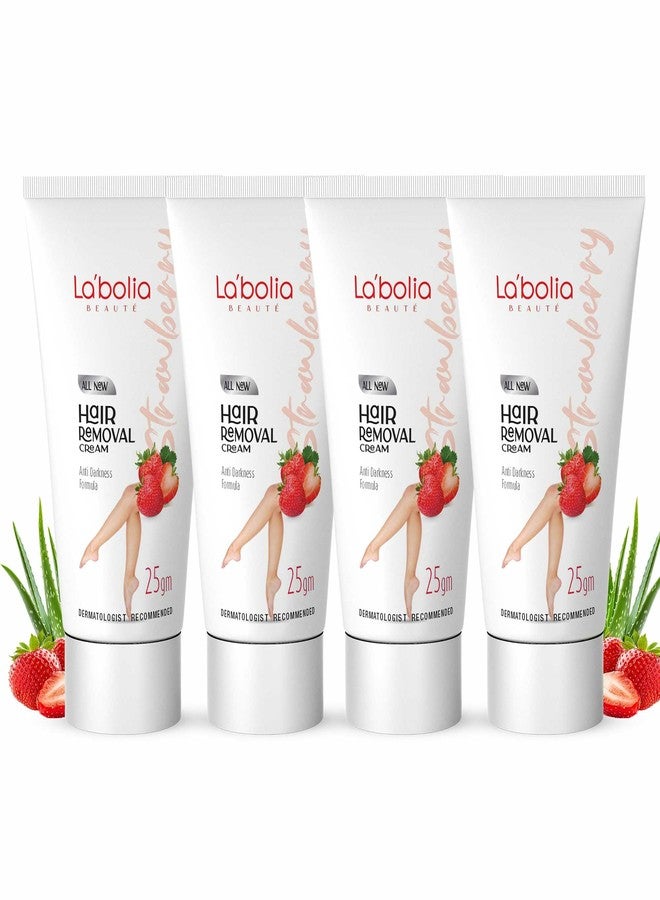 Labolia Beaute Strawberry Hair Removal Cream for Women with Anti Darkness Formula 25g (Pack of 4) | Suitable For Sensitive Skin, For Body, Legs, Underarms, Arms and Bikini Line - Image 1