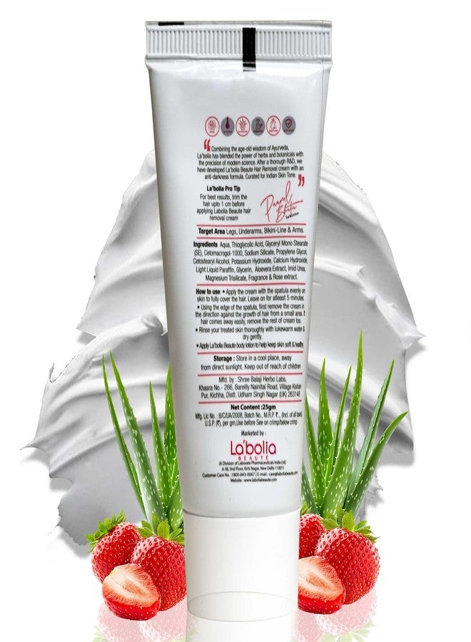 Labolia Beaute Strawberry Hair Removal Cream for Women with Anti Darkness Formula 25g (Pack of 4) | Suitable For Sensitive Skin, For Body, Legs, Underarms, Arms and Bikini Line - Image 2
