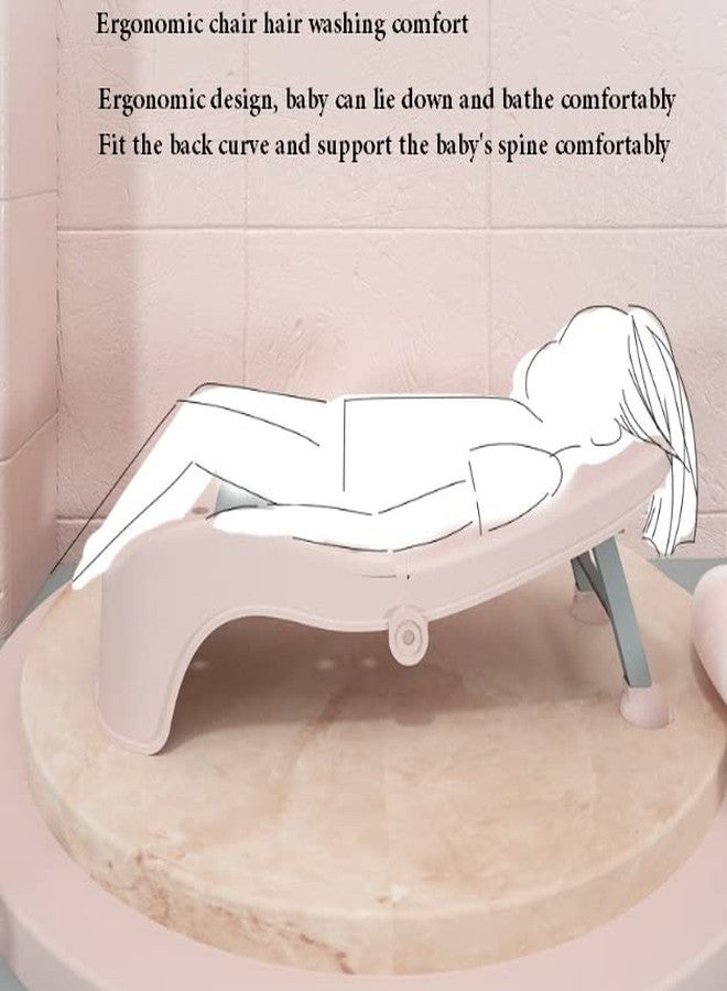 CNCEST Adjustable Children Shampoo Chair,Toddler Shampoo Chair Bather for 0-5 Years Old,Kids Hair Washing Bath Seat,Children Head Hair Rinser Salon Chair 50kg/110.23lbs Max Load (Pink) (Pink) - Image 3