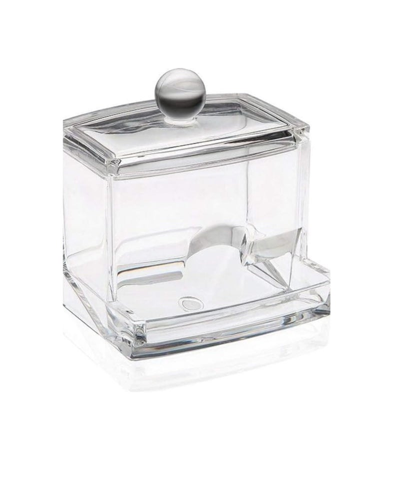 Premsons® Earbud Clear Acrylic Swabs Cosmetic Organizer Makeup Cotton Ball Pad Swab Holder - 1 Compartment - Image 1
