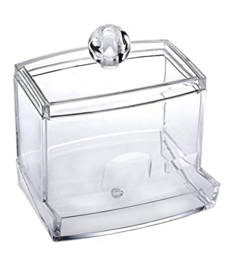 Premsons® Earbud Clear Acrylic Swabs Cosmetic Organizer Makeup Cotton Ball Pad Swab Holder - 1 Compartment - Image 3