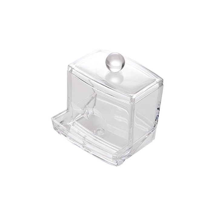 Premsons® Earbud Clear Acrylic Swabs Cosmetic Organizer Makeup Cotton Ball Pad Swab Holder - 1 Compartment - Image 4