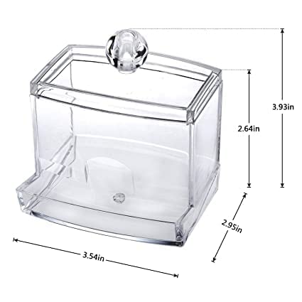 Premsons® Earbud Clear Acrylic Swabs Cosmetic Organizer Makeup Cotton Ball Pad Swab Holder - 1 Compartment - Image 2