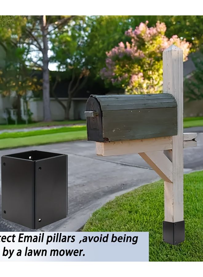 أجهزة حماية للأعمدة المربعة القابلة للتعديل - هيكل حديدي أسود - حماية أثاث الحدائق - مجموعة واحدة - Image 3