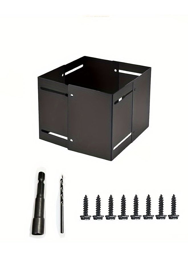 أجهزة حماية للأعمدة المربعة القابلة للتعديل - هيكل حديدي أسود - حماية أثاث الحدائق - مجموعة واحدة - Image 1