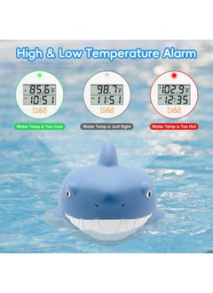 B&H b&h Baby Bath Thermometer, Digital Toddler Thermometer for Bathtub and Room, High and Low Temperature Alarm, Reliable Temperature Readings, Timer and Clock, Floats in Water, Shark  - Image 3