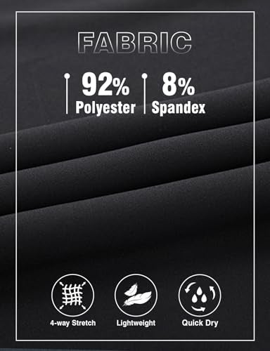 TBMPOY Men's Travel Hiking Pants Lightweight Athletic Pant Quick Dry Windbreaker Fishing Running Active Jogger Black XXL - Image 4