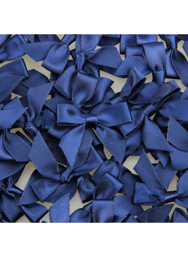 7Rainbows 50pcs Boutique 1.5" Navy Blue Satin Ribbon Mini Bows for Craft Sewing Scrapbooking Wedding and Gift Wrapping - Image 3