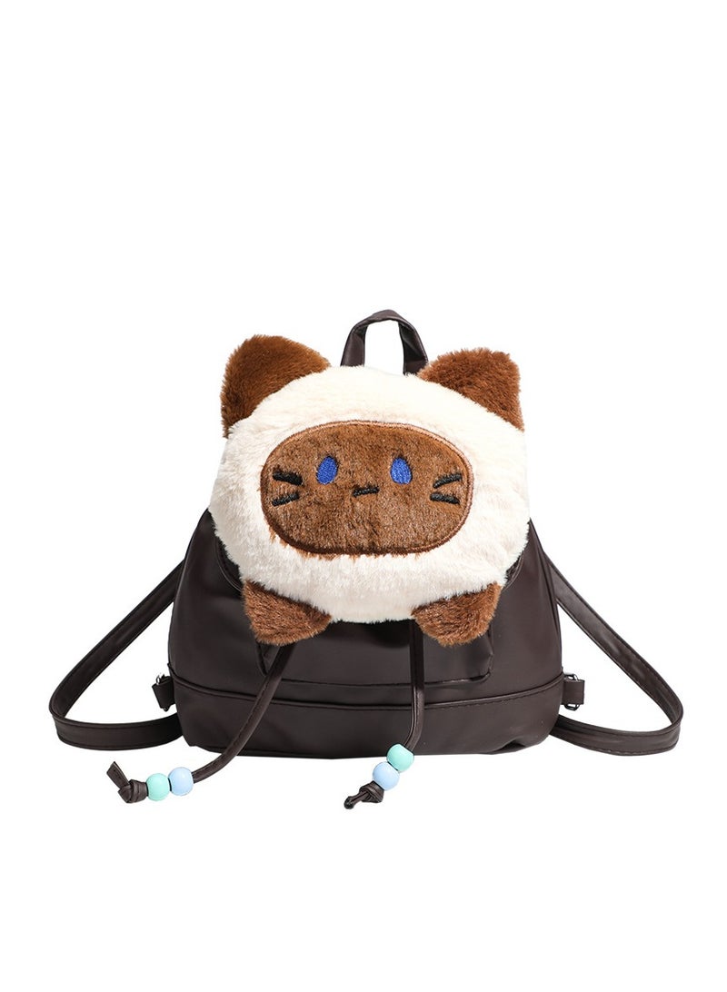 عام حقيبة ظهر قطط سيامي فاخرة، الخريف والشتاء جديدة فاخرة سعة كبيرة حقيبة عيد الفتيات - Image 1