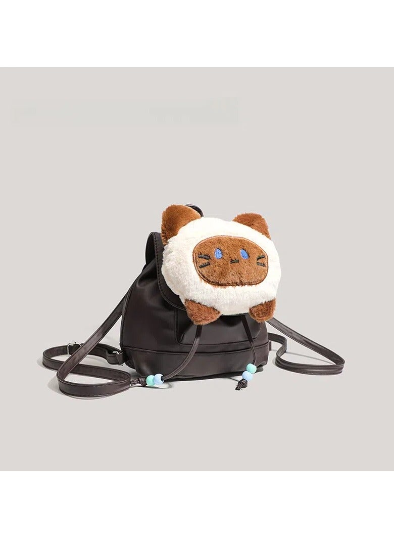 عام حقيبة ظهر قطط سيامي فاخرة، الخريف والشتاء جديدة فاخرة سعة كبيرة حقيبة عيد الفتيات - Image 3