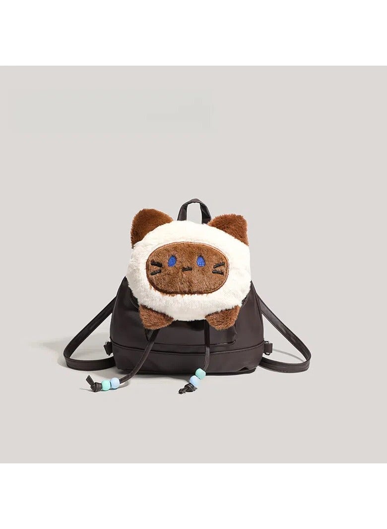 عام حقيبة ظهر قطط سيامي فاخرة، الخريف والشتاء جديدة فاخرة سعة كبيرة حقيبة عيد الفتيات - Image 2