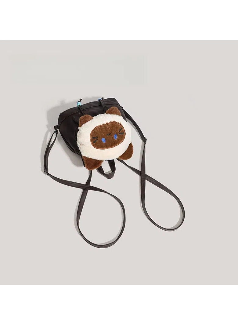 عام حقيبة ظهر قطط سيامي فاخرة، الخريف والشتاء جديدة فاخرة سعة كبيرة حقيبة عيد الفتيات - Image 5