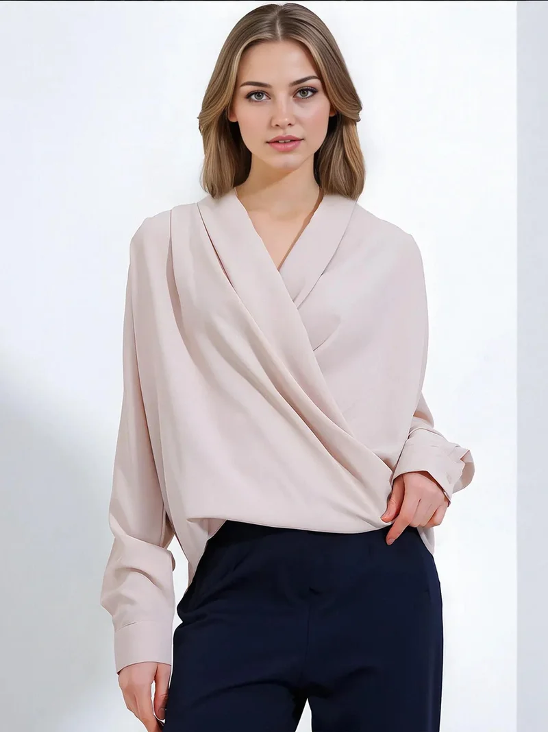 BIG DART BDART Shawl Collar Loose Fit Blouse