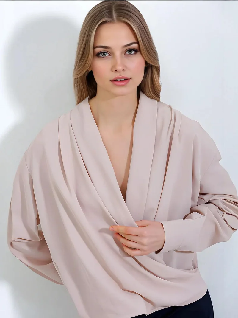 BIG DART BDART Shawl Collar Loose Fit Blouse