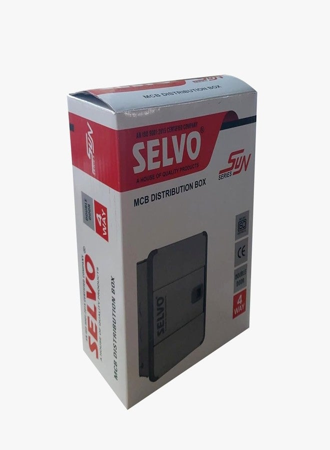 SELVO 4 Way SUN Series SPN Double Door Distribution Board | Metal MCB DB Box | Powder Coated Rust Proof | Wall Mounted | Safe & Durable Electrical Enclosure - Image 3