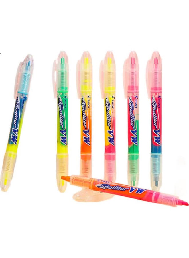 Pilot Dual-Tip Marker Pen, Straight Liquid Fluorescent Pen, Student Stationery, Svw-15Sl Dual-Tip Fluorescent Pen-Yg, 3Mm, Yellow/Green, Single Pen - Image 1