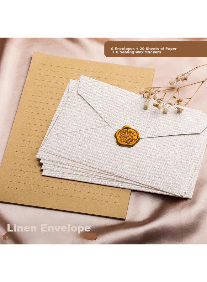 Jiamo Linen Envelope, Love Letter, Holiday Gift, Romantic Letter, Greeting Card, Letter Boat, Birthday Letter, Postcard, Wax Seal, Confession, Qixi Festival, Back-to Gift, Message, Teacher's Day Gift - Image 3