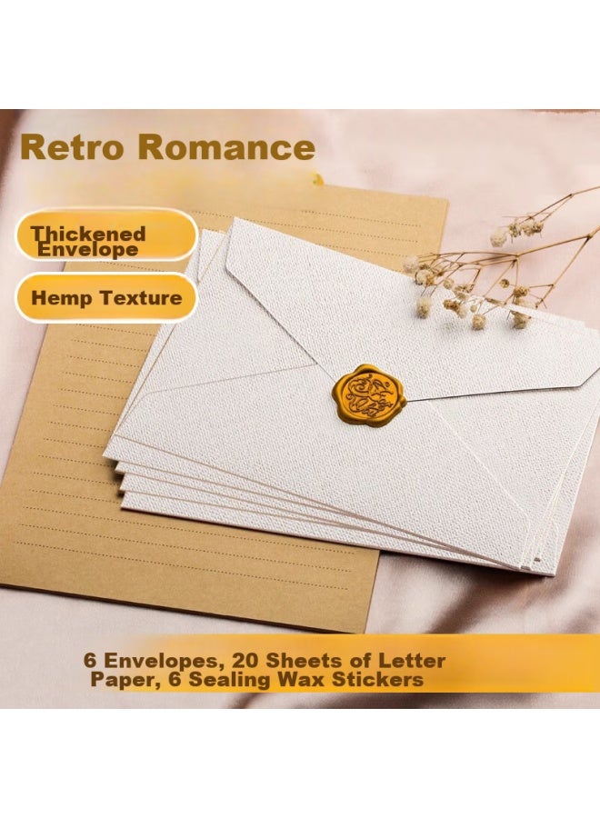 Jiamo Linen Envelope, Love Letter, Holiday Gift, Romantic Letter, Greeting Card, Letter Boat, Birthday Letter, Postcard, Wax Seal, Confession, Qixi Festival, Back-to Gift, Message, Teacher's Day Gift - Image 1