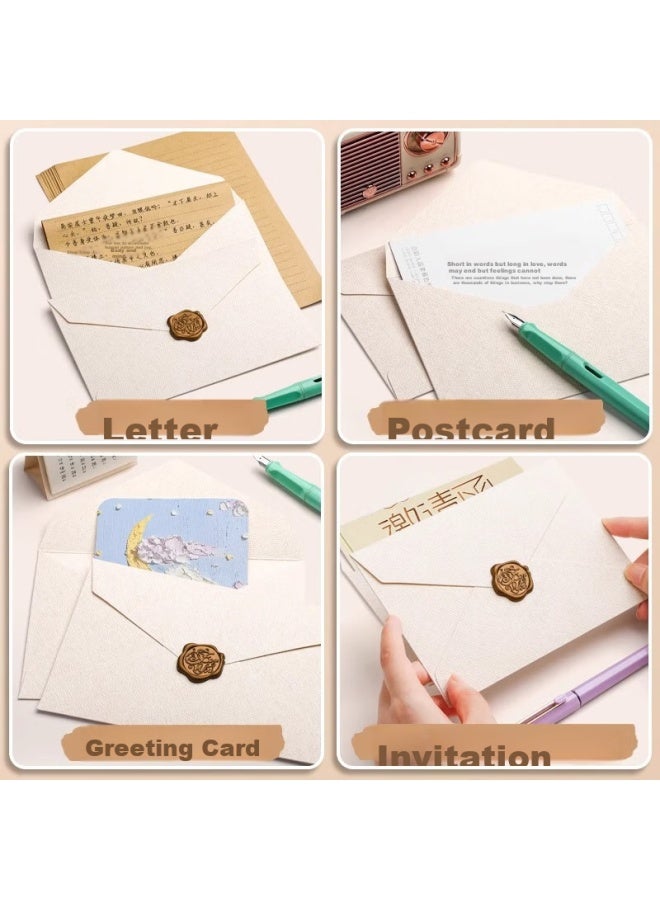 Jiamo Linen Envelope, Love Letter, Holiday Gift, Romantic Letter, Greeting Card, Letter Boat, Birthday Letter, Postcard, Wax Seal, Confession, Qixi Festival, Back-to Gift, Message, Teacher's Day Gift - Image 5