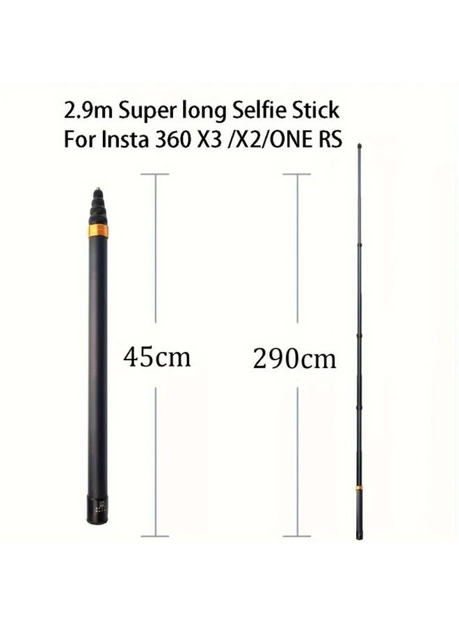 114 بوصة عصي السيلفي للألياف البصرية الفضي لـ GoPro وDJI وInsta360 وكاميرات الحركة - مونوبود فائق الطول - Image 5